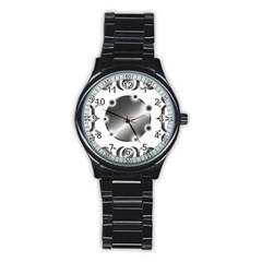 Metal Circle Background Ring Stainless Steel Round Watch