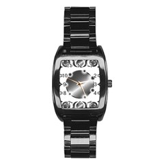 Metal Circle Background Ring Stainless Steel Barrel Watch