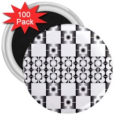 Pattern Background Texture Black 3  Magnets (100 pack)