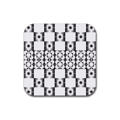 Pattern Background Texture Black Rubber Coaster (Square) 