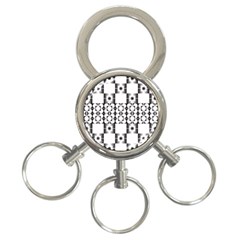 Pattern Background Texture Black 3-Ring Key Chains