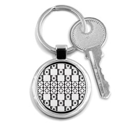 Pattern Background Texture Black Key Chains (Round) 