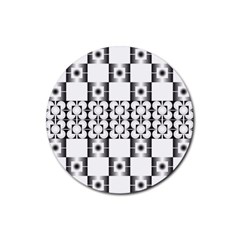 Pattern Background Texture Black Rubber Coaster (Round) 