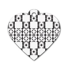 Pattern Background Texture Black Dog Tag Heart (One Side)