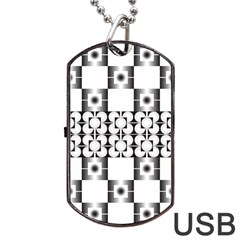 Pattern Background Texture Black Dog Tag USB Flash (Two Sides)