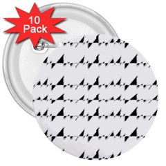 Black And White Wavy Stripes Pattern 3  Buttons (10 Pack)  by dflcprints