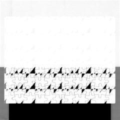 Black And White Wavy Stripes Pattern Rectangular Jigsaw Puzzl