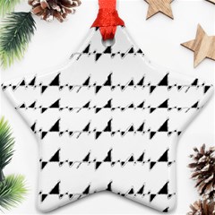 Black And White Wavy Stripes Pattern Star Ornament (two Sides) by dflcprints