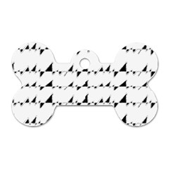 Black And White Wavy Stripes Pattern Dog Tag Bone (two Sides) by dflcprints