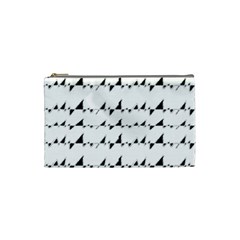 Black And White Wavy Stripes Pattern Cosmetic Bag (small)  by dflcprints