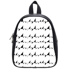 Black And White Wavy Stripes Pattern School Bags (small)  by dflcprints