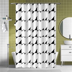 Black And White Wavy Stripes Pattern Shower Curtain 48  X 72  (small)  by dflcprints