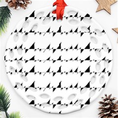 Black And White Wavy Stripes Pattern Ornament (round Filigree) by dflcprints