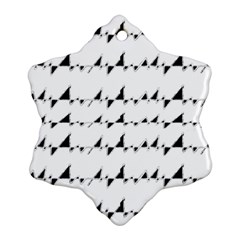 Black And White Wavy Stripes Pattern Snowflake Ornament (two Sides) by dflcprints