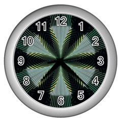 Lines Abstract Background Wall Clocks (Silver) 