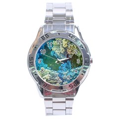 Fractal Formula Abstract Backdrop Stainless Steel Analogue Watch