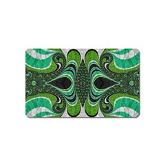 Fractal Art Green Pattern Design Magnet (Name Card)