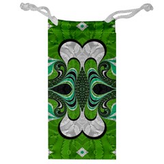 Fractal Art Green Pattern Design Jewelry Bag