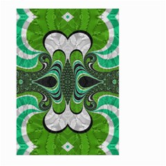 Fractal Art Green Pattern Design Large Garden Flag (Two Sides)