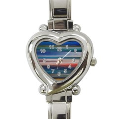 Background Horizontal Lines Heart Italian Charm Watch