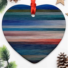 Background Horizontal Lines Heart Ornament (Two Sides)