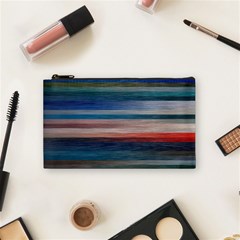 Background Horizontal Lines Cosmetic Bag (Small) 