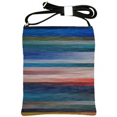 Background Horizontal Lines Shoulder Sling Bags