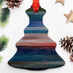 Background Horizontal Lines Christmas Tree Ornament (Two Sides)