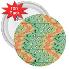 Emerald And Salmon Pattern 3  Buttons (100 Pack)  by linceazul