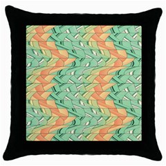 Emerald And Salmon Pattern Throw Pillow Case (black) by linceazul