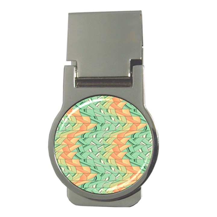 Emerald And Salmon Pattern Money Clips (Round) 