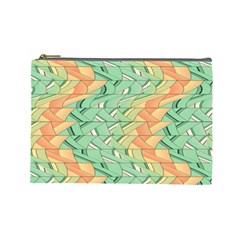 Emerald And Salmon Pattern Cosmetic Bag (large)  by linceazul