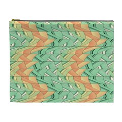 Emerald And Salmon Pattern Cosmetic Bag (xl) by linceazul