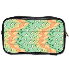 Emerald And Salmon Pattern Toiletries Bags by linceazul