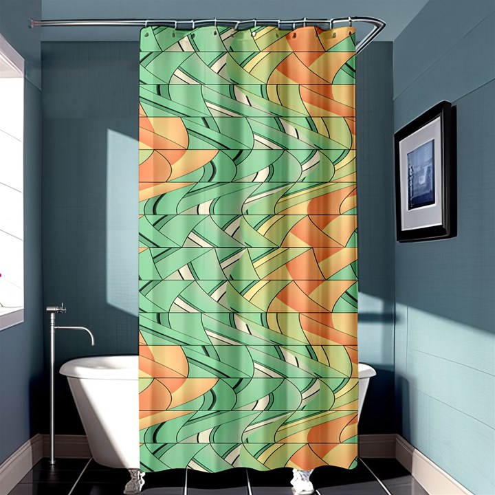 Emerald And Salmon Pattern Shower Curtain 36  x 72  (Stall) 