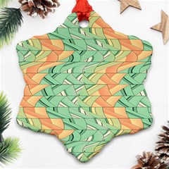 Emerald And Salmon Pattern Ornament (snowflake) by linceazul