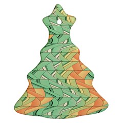 Emerald And Salmon Pattern Ornament (christmas Tree)  by linceazul