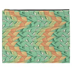 Emerald And Salmon Pattern Cosmetic Bag (xxxl)  by linceazul