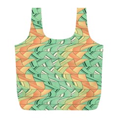 Emerald And Salmon Pattern Full Print Recycle Bags (l)  by linceazul