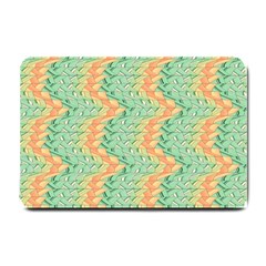 Emerald And Salmon Pattern Small Doormat  by linceazul