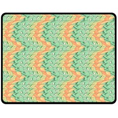 Emerald And Salmon Pattern Fleece Blanket (medium)  by linceazul