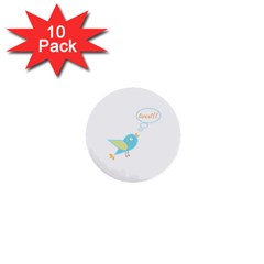 Cute Tweet 1  Mini Buttons (10 Pack)  by linceazul