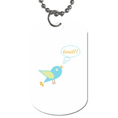 Cute Tweet Dog Tag (one Side) by linceazul