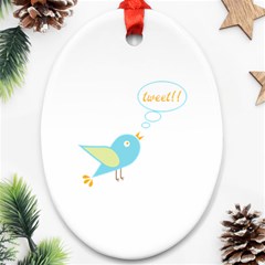 Cute Tweet Oval Ornament (two Sides) by linceazul