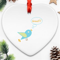 Cute Tweet Heart Ornament (two Sides) by linceazul