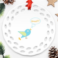 Cute Tweet Ornament (round Filigree) by linceazul