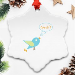 Cute Tweet Snowflake Ornament (two Sides) by linceazul