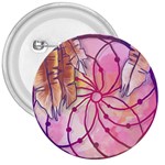 Watercolor cute dreamcatcher with feathers background 3  Buttons Front