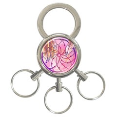 Watercolor Cute Dreamcatcher With Feathers Background 3-ring Key Chains by TastefulDesigns