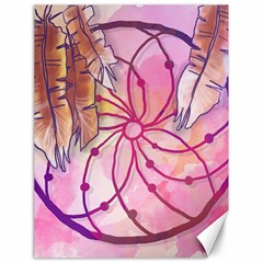 Watercolor Cute Dreamcatcher With Feathers Background Canvas 18  X 24   by TastefulDesigns